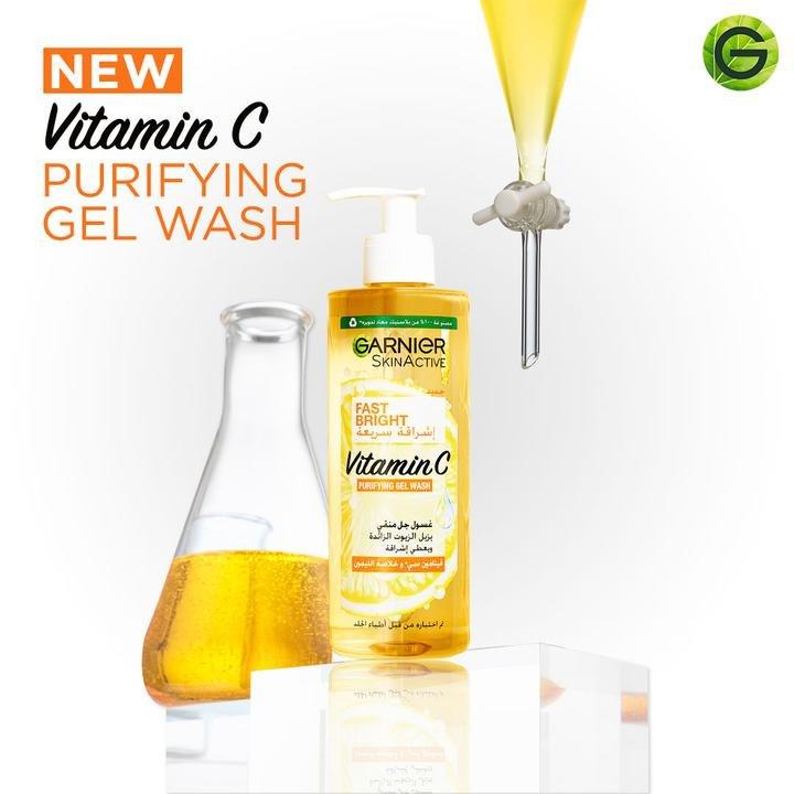Garnier Fast Bright Vitamin C Brightening Purifying Face Gel Wash (400Ml), 000, large image number 4