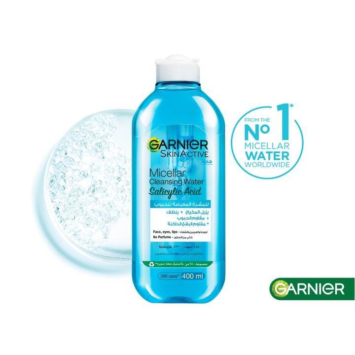 Garnier Fast Clear Salicylic Acid Micellar Water Facial Anti-Acne Cleanser And Makeup Remover, 000, large image number 0
