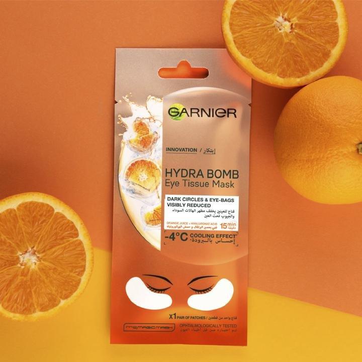 Garnier Skin Active Hydra Bomb Eye Tissue Mask Hyaluronic Acid And Orange Juice, 000, large image number 1